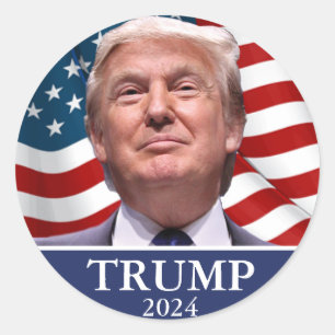 Donald Trump Photo - President 2024  Classic Round Sticker