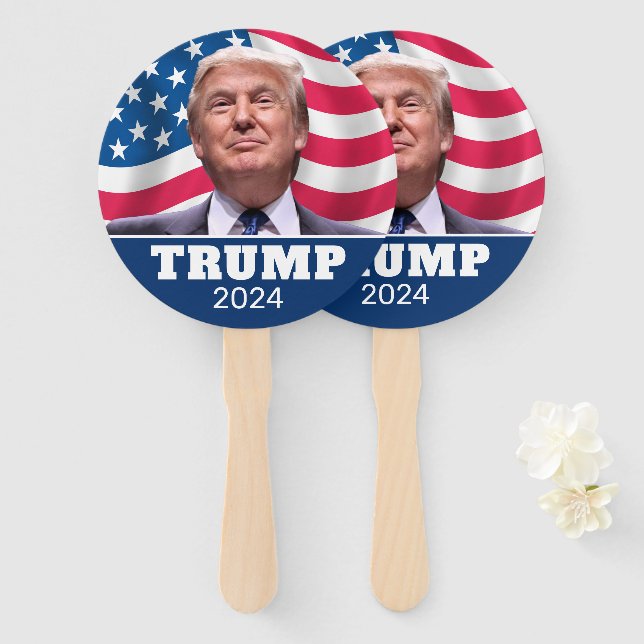 Donald Trump Photo - President 2024 - Parade Hand Fan (Front and Back)