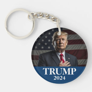 Donald Trump Photo - President - enough said Key Ring
