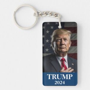 Donald Trump Photo - Trump 2024 Keep America Great Key Ring