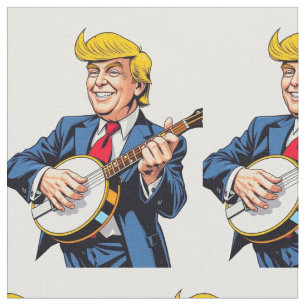 Donald Trump playing banjo Fabric