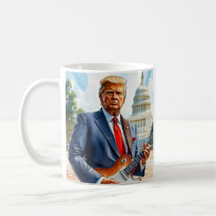 Donald Trump Playing Electric Guitar US Capitol Coffee Mug