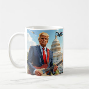 Donald Trump Playing Electric Guitar US Capitol Coffee Mug