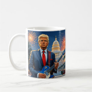 Donald Trump Playing Electric Guitar US Capitol Coffee Mug