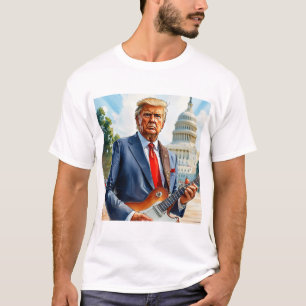 Donald Trump Playing Electric Guitar US Capitol T-Shirt