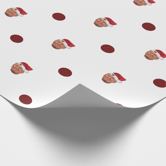 Donald Trump Polka Dot Christmas Wrapping Paper (Corner)