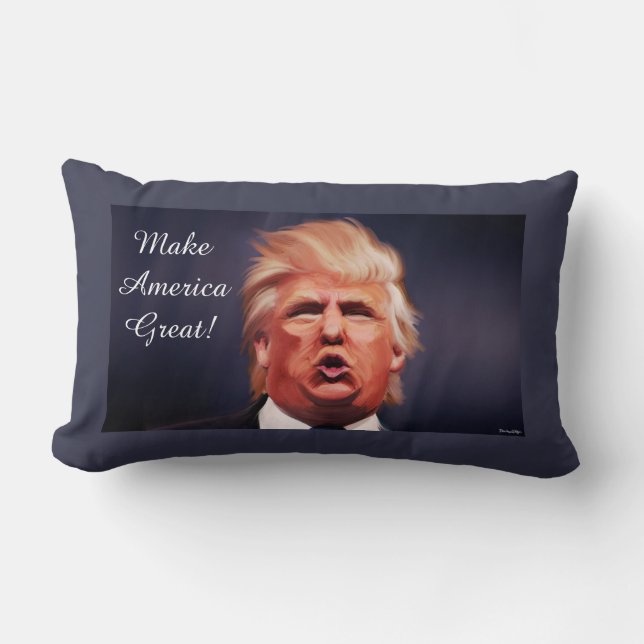 Donald Trump Polyester Lumbar Pillow 13" x 21" (Front)