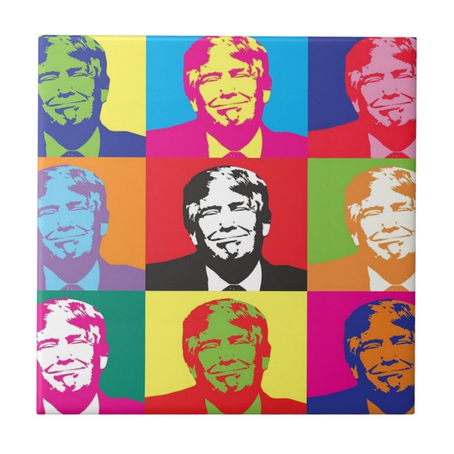 Donald Trump Pop Art Ceramic Tile (Front)