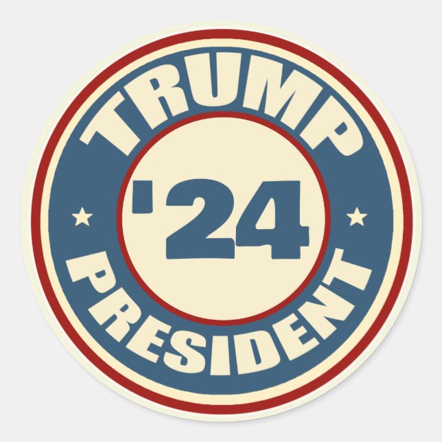 Donald Trump President 2024 Classic Round Sticker (Front)