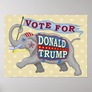 Donald Trump President 2024 Republican Elephant Poster