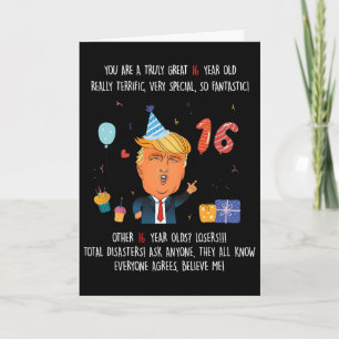 Donald Trump President Funny 16th Birthday Trump B Card
