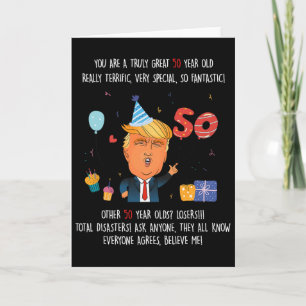 Donald Trump President Funny 50th Birthday Trump B Card