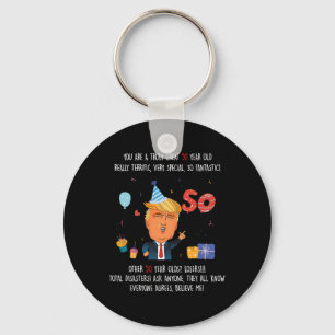 Donald Trump President Funny 50th Birthday Trump B Key Ring