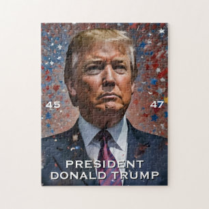 Donald Trump President Modern Portrait Jigsaw Puzzle