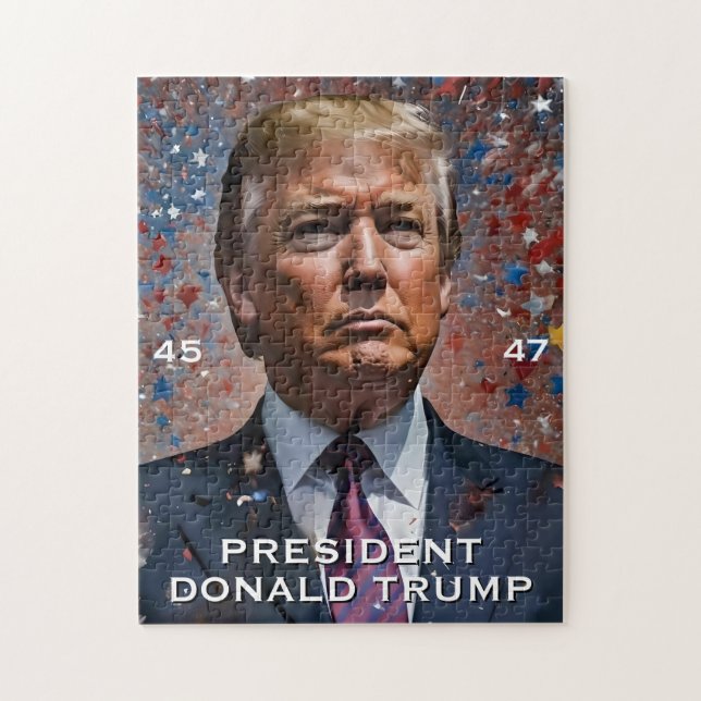 Donald Trump President Modern Portrait Jigsaw Puzzle (Vertical)