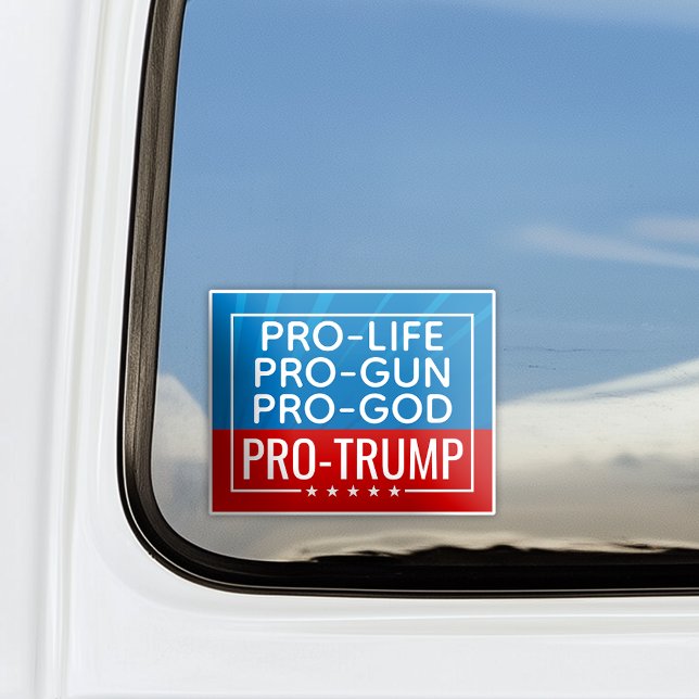 Donald Trump Pro-Life Pro-Gun Pro-God Pro-Trump (pro trump 2024 car window decal sticker)