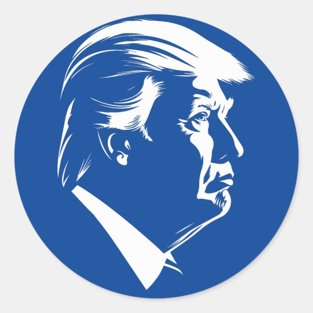 Donald Trump profile portrait Classic Round Sticker (Front)
