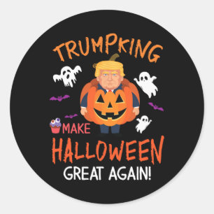 Donald Trump Pumpkin Trumpking Make Halloween Grea Classic Round Sticker