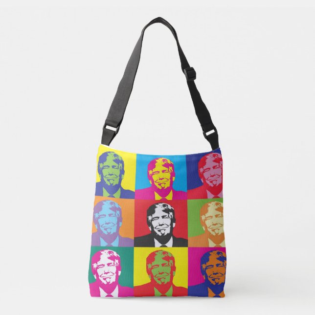 DONALD TRUMP PURSE, ALL OVER PRINT CROSSBODY BAG (Front)