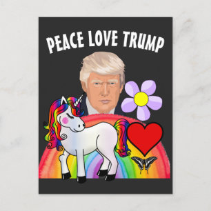 DONALD TRUMP RAINBOW UNICORN LOVE POSTCARDS