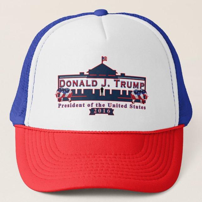 Donald Trump Red White Blue Baseball Cap Hat (Front)