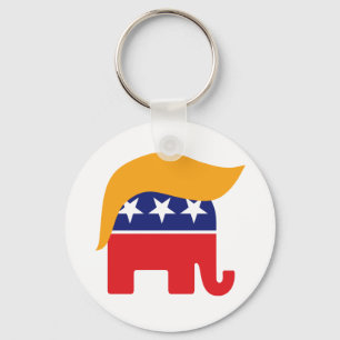 Donald Trump Republican Elephant Hair Logo Key Ring