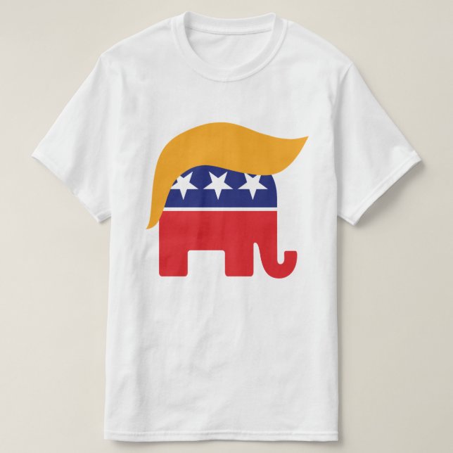 Donald Trump Republican Elephant Hair Logo T-Shirt (Design Front)
