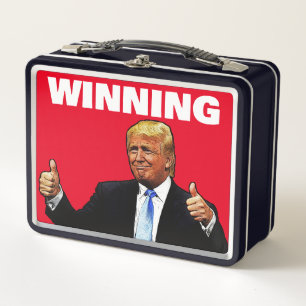 DONALD TRUMP RETRO METAL WINNING LUNCHBOX