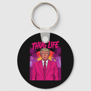 Donald Trump Retro Vintage Vibe Pink Funny Art Art Key Ring