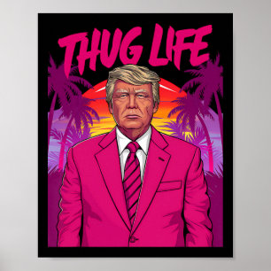 Donald Trump Retro Vintage Vibe Pink Funny Art Art Poster
