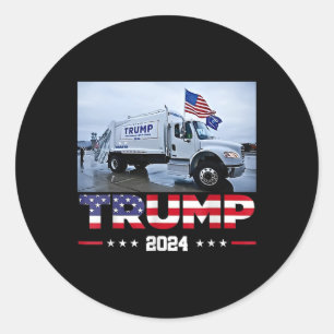 Donald Trump Rides Garbage Truck - Garbage Truck T Classic Round Sticker