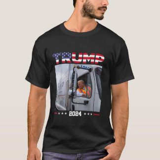 Donald Trump Rides Garbage Truck Garbage Truck Tru T-Shirt