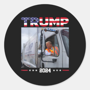 Donald Trump Rides Garge Truck - Garge Truck Trump Classic Round Sticker