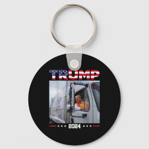 Donald Trump Rides Garge Truck - Garge Truck Trump Key Ring