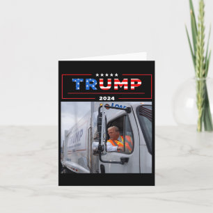 Donald Trump Rides In Garbage Truck Shirt Garbage  Card