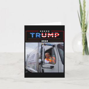 Donald Trump Rides In Garbage Truck Shirt Garbage  Card