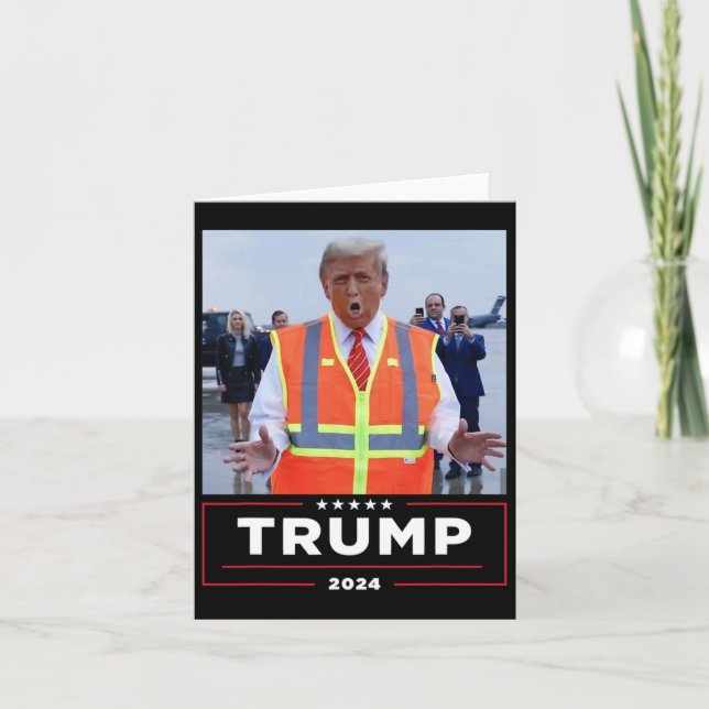 Donald Trump Rides In Garbage Truck Shirt Garbage  Card (Front)