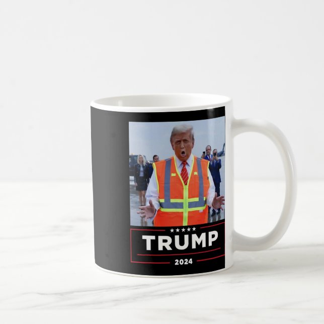 Donald Trump Rides In Garbage Truck Shirt Garbage  Coffee Mug (Right)