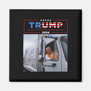 Donald Trump Rides In Garbage Truck Shirt Garbage  Magnet