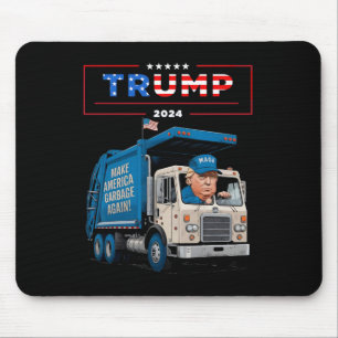 Donald Trump Rides In Garbage Truck Shirt Garbage Mouse Pad