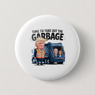 Donald Trump Rides In Garbage Truck Uni-adults Gar 6 Cm Round Badge