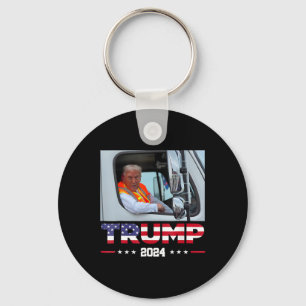 Donald Trump Rides In Garge Truck 1 Key Ring