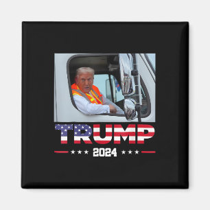 Donald Trump Rides In Garge Truck 1 Magnet