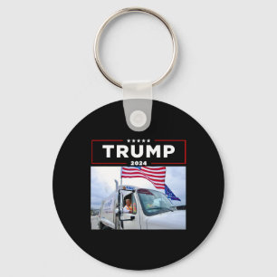 Donald Trump Rides In Garge Truck Shirt Garge Tee Key Ring