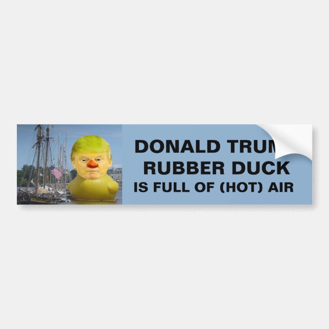 Donald Trump Rubber Yellow Duck Bumper Sticker (Front)