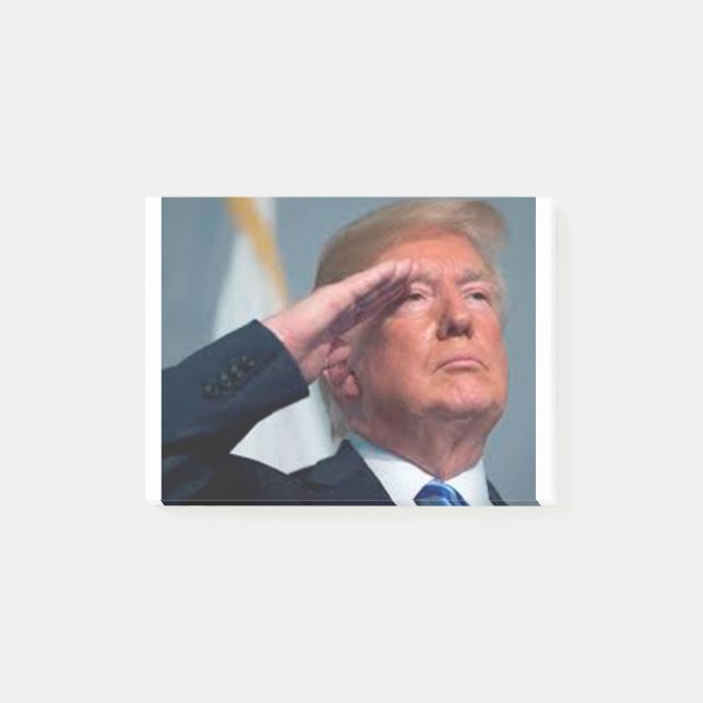 Donald Trump Salutes Post-it Notes (Front)