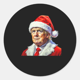 Donald Trump Santa 2024 Xmas  Classic Round Sticker