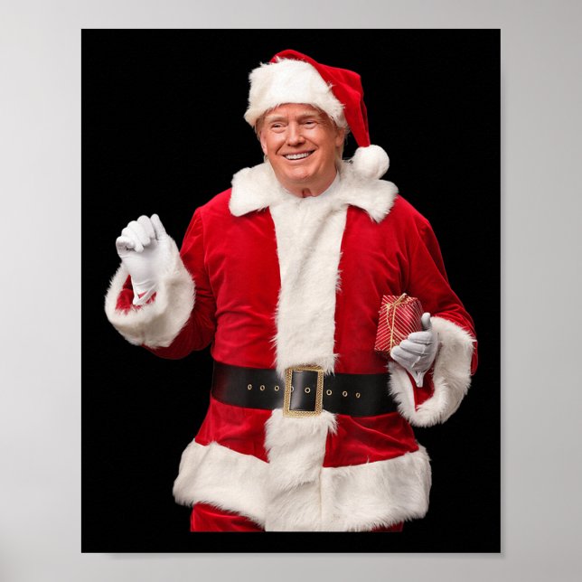 Donald Trump Santa Claus Christmas Xmas Usa Presid Poster (Front)
