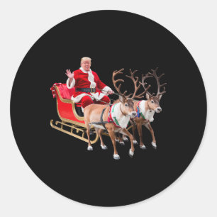Donald Trump Santa Claus Sleigh Christmas Xmas Usa Classic Round Sticker