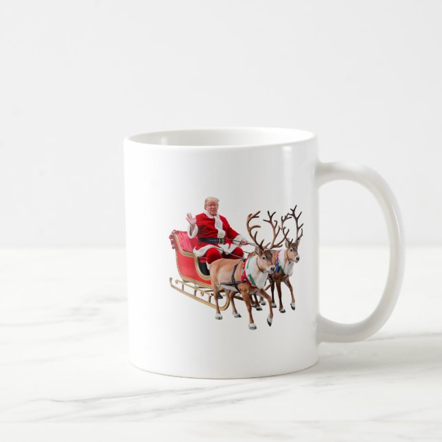 Donald Trump Santa Claus Sleigh Christmas Xmas Usa Coffee Mug (Right)